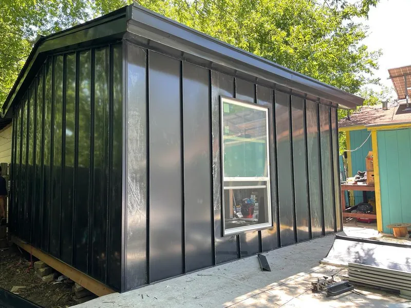 Black standing seam metal wall panels for Metal Roof Installation in Arcadia